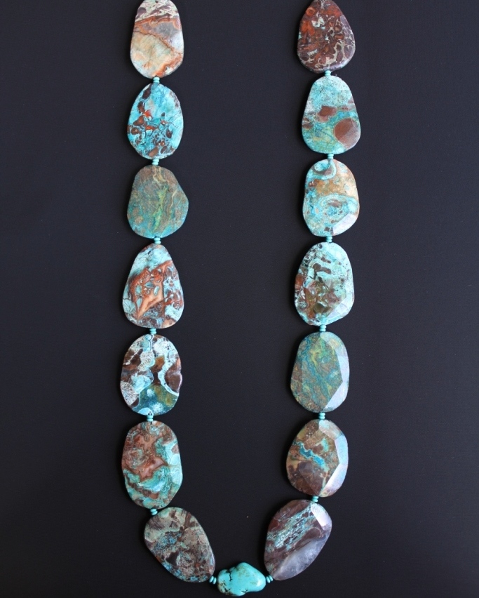Chrysocolla Free form Nugget Necklace